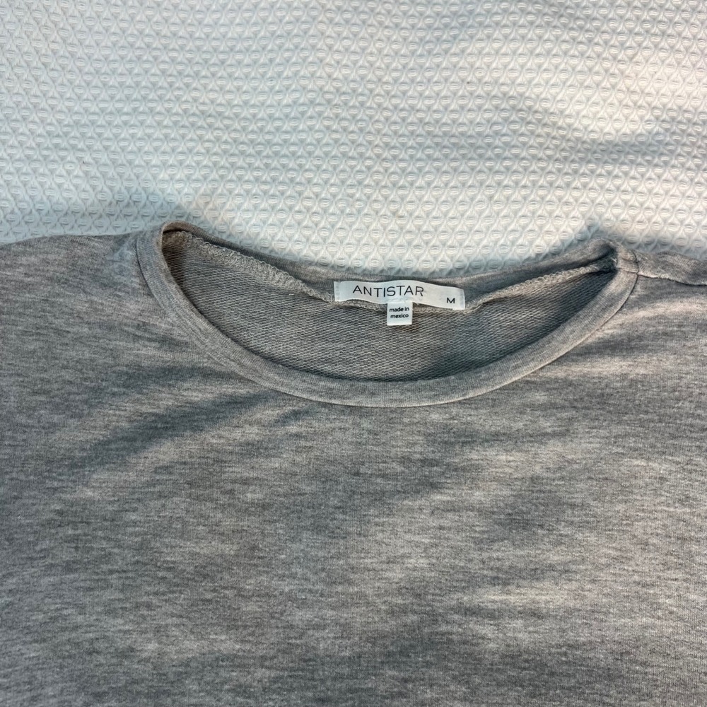 Antistar Womens Gray Ruched Side Bodycon T-Shirt Mini Dress Medium Heather Grey - Picture 2 of 7